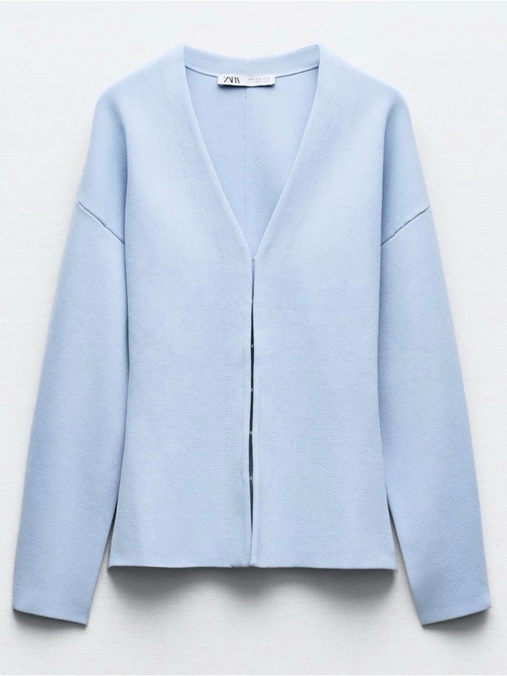 Zara Pastel Blue V-Neck Women's Cardigan Jacket- XS